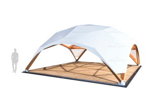 Деревянный шатер QUADRO RT 49/7 с размерами 7x7 м. вмещает до 32 чел.