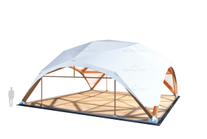 Деревянный шатер QUADRO RT 169/13 с размерами 13x13 м. вмещает до 110 чел.
