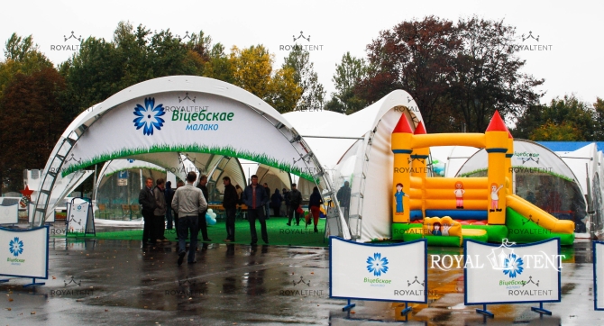 Аренда арочных шатров для проведения фестиваля «Дожинки-2014», г. Витебск, Беларусь