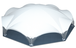 Арочный шатер ARCH EXTRA 76mm OCTA RT460/10 с размерами 26x24 м. вмещает до 230 чел.