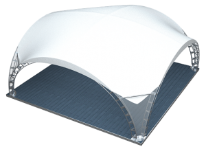 Арочный шатер ARCH EXTRA 76mm DUNE RT100/10 с размерами 10x10 м. вмещает до 50 чел.