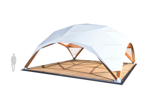 Деревянный шатер QUADRO RT 100/10 с размерами 100 м. вмещает до 56 чел.