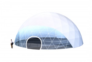 Сферический шатер SPHERE RT254D18 с размерами 18x18 м. вмещает до 127 чел.