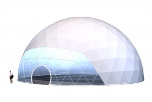 Сферический шатер SPHERE RT314D20 с размерами 20x20 м. вмещает до 157 чел.