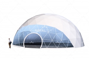 Сферический шатер SPHERE RT154D14 с размерами 14x14 м. вмещает до 77 чел.