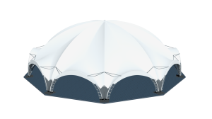Арочный шатер ARCH EXTRA 76mm DECA RT660/10 с размерами 30x30 м. вмещает до 330 чел.