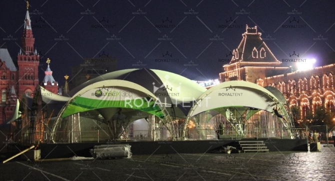 Аренда арочных шатров для проведения ралли «Шёлковый путь», Москва.