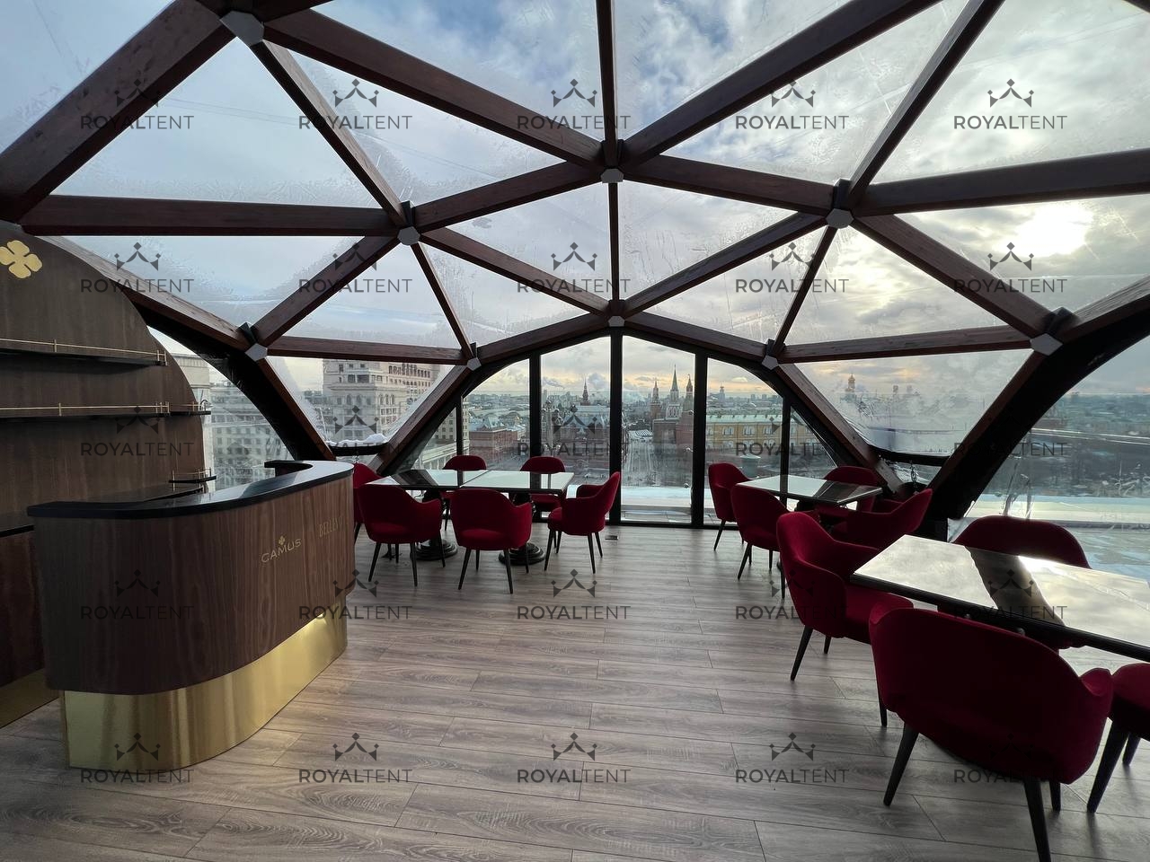 Установка деревянного шатра для ресторана O2 Lounge, гостиница Ritz Carlton Moscow 5*