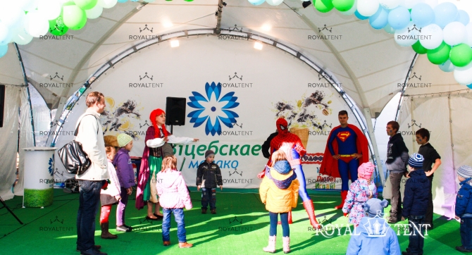 Аренда арочных шатров для проведения фестиваля «Дожинки-2014», г. Витебск, Беларусь