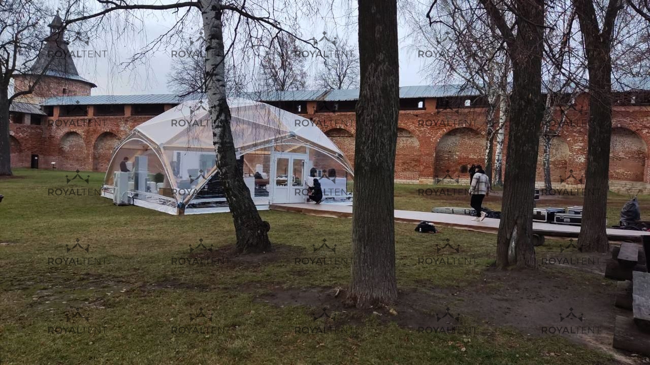 Строительство деревянного шатра на территории Храма. г. Зарайск.