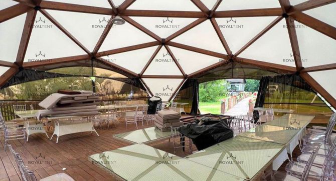 Комплекс деревянных шатров для ресторана "Поместье"