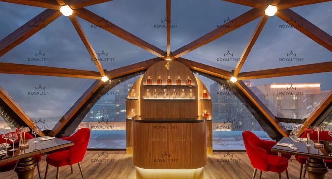 Установка деревянного шатра для ресторана O2 Lounge, гостиница Ritz Carlton Moscow 5*