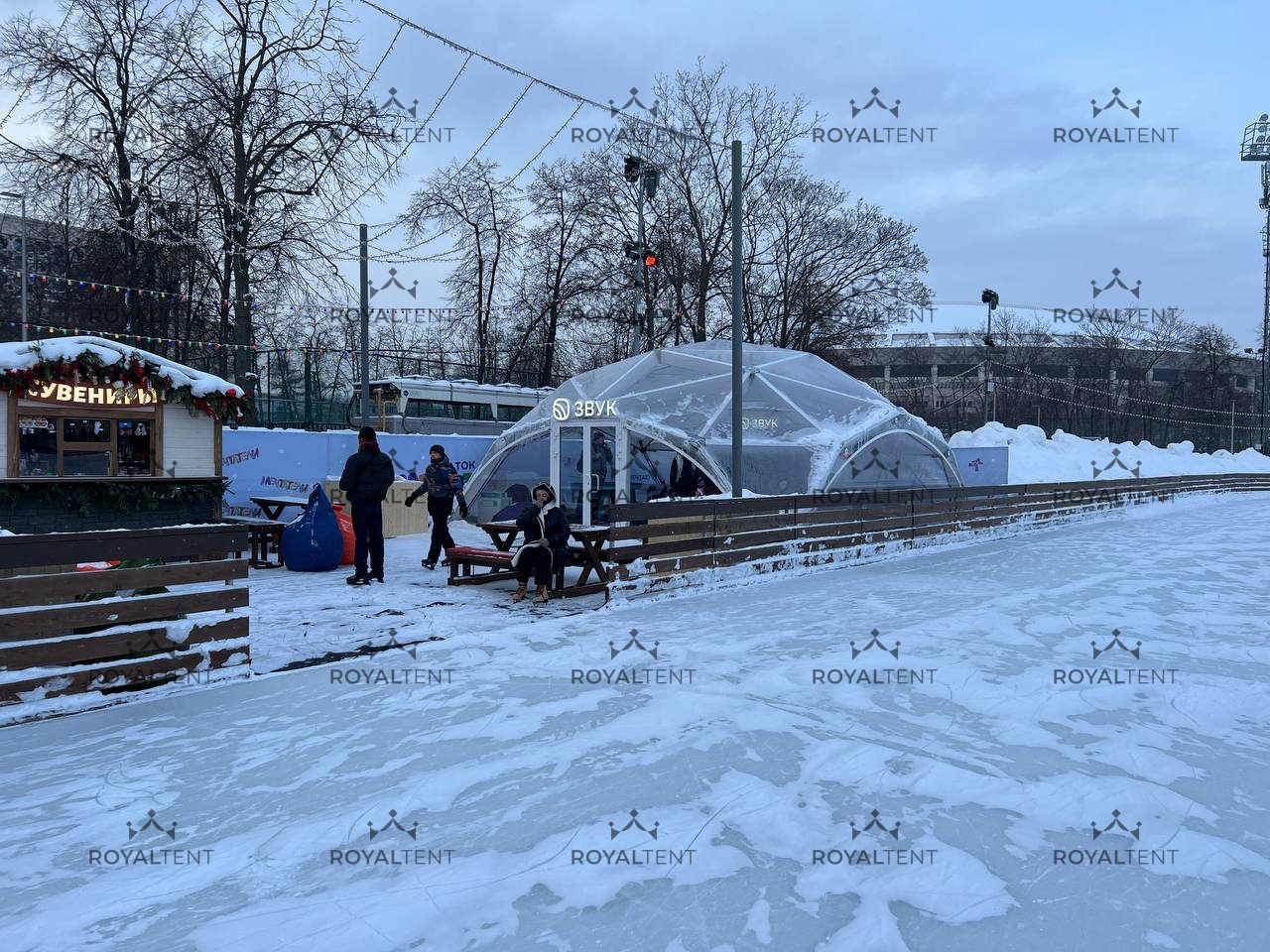 Строительство деревянного шатра для проведения мероприятий «СберМузыка» в Лужниках