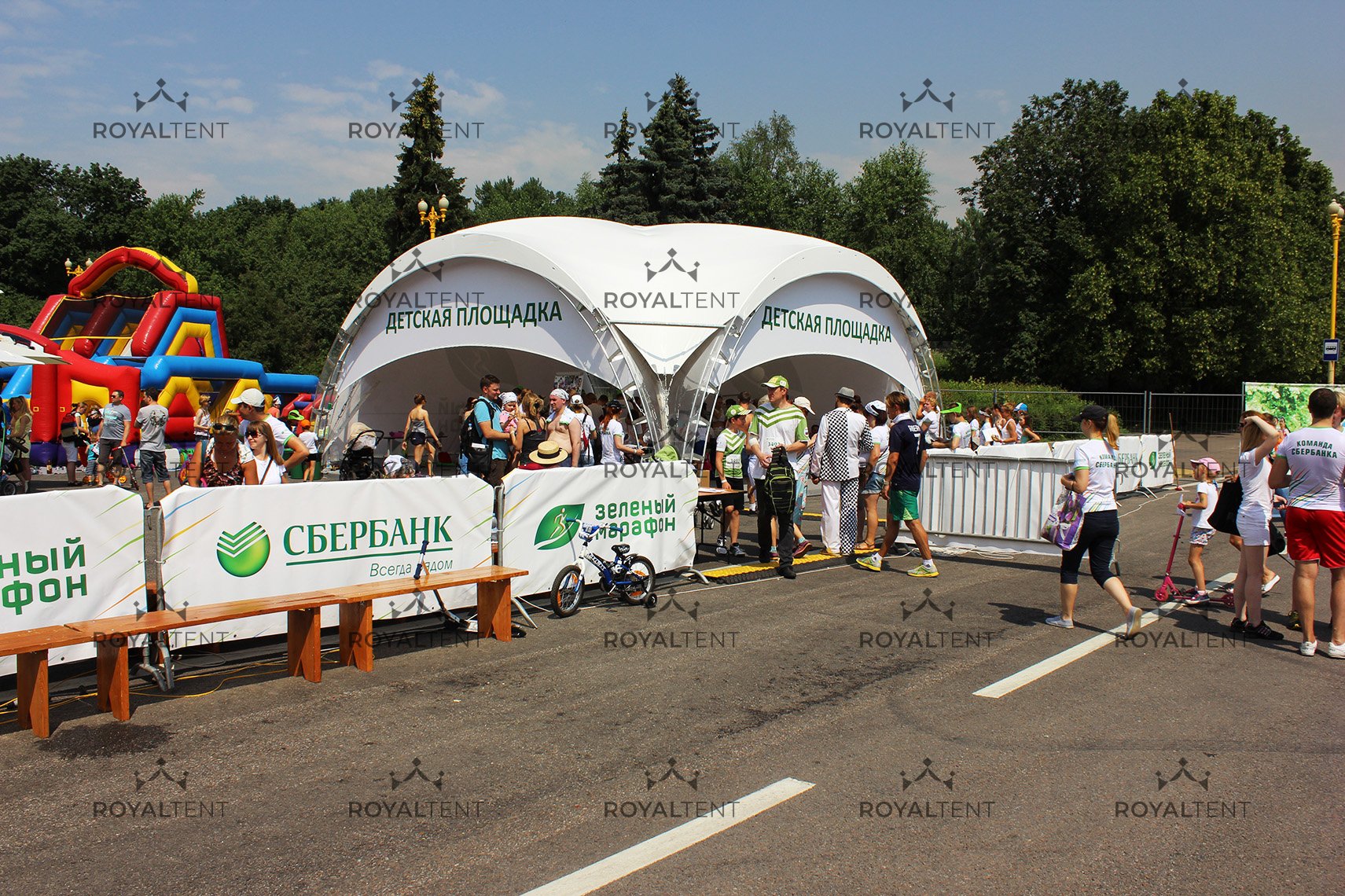 Аренда шатров для проведения национального забега «Зеленый марафон» Сбербанка