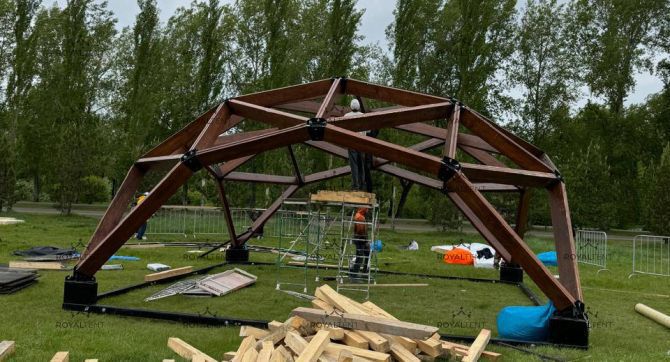 Аренда деревянного шатра QUADRO RT 49/7﻿ 49м2 для мероприятия VK FEST, в г. Красноярск