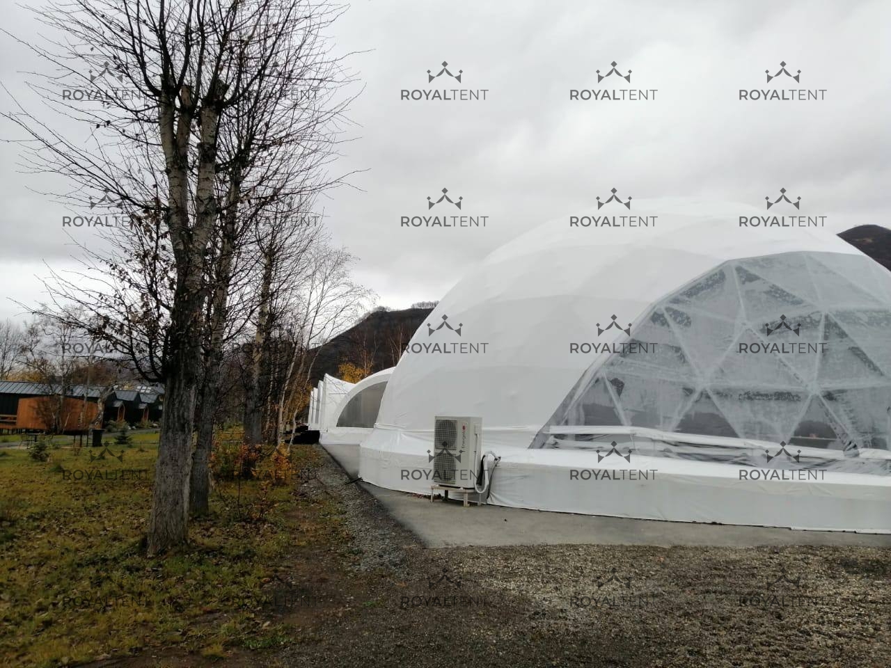 Строительство сферического шатра. Паратунка, Камчатский край.