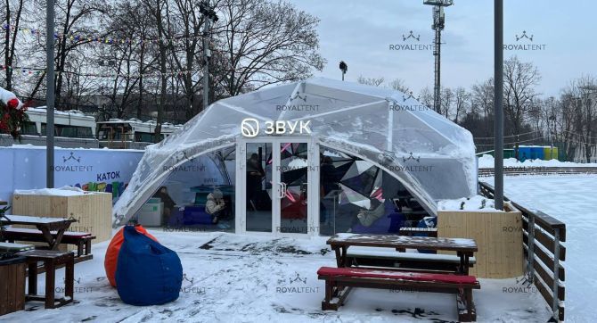 Строительство деревянного шатра для проведения мероприятий «СберМузыка» в Лужниках