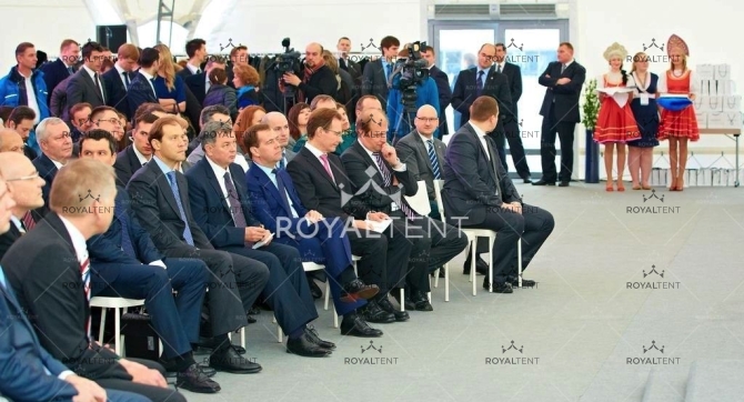 Аренда арочного шатра для церемонии начала строительства первого в России завода Volkswagen